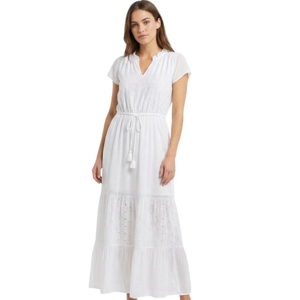 NWT Sonoma Goods For Life Dress Women S White Eyelet Cottagecore Coastal Cowgirl